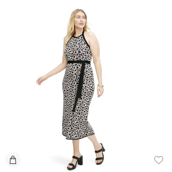 NWT Women's Halter Tie Neck Neutral Poppy Sweaterknit Midi Dress -DVF for Target - Picture 8 of 10